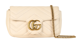 Super Mini GG Marmont, Leather, Cream, 0416, DB/B, 2*